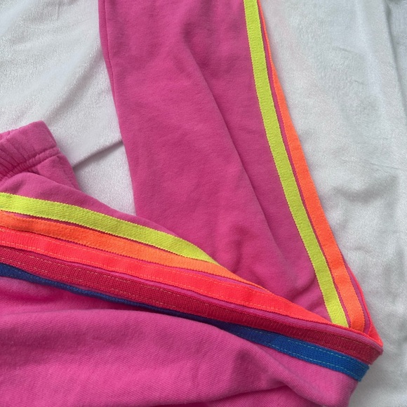 Aviator Nation Hot Pink Women’s 5 stripe sweatpant joggers  Size XS - Picture 4 of 9